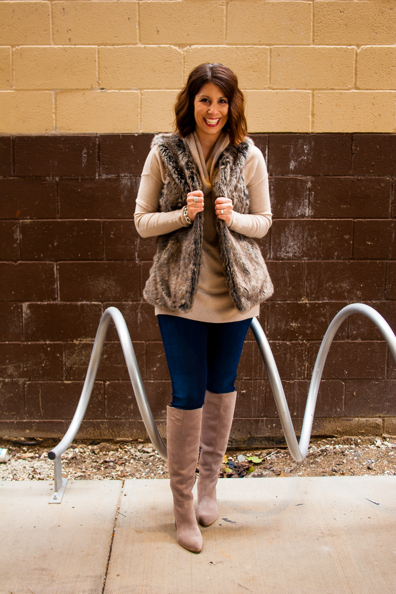 Styling a Faux Fur Vest for Winter - With Wonder and Whimsy